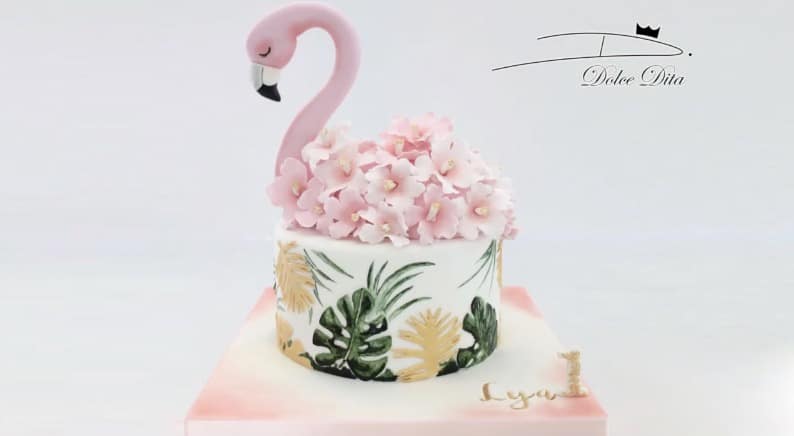 Gateau Flamant Rose Avec Fleurs Dolce Dita Academy Gateau Flamant Rose Avec Fleurs Dolce Dita Academy