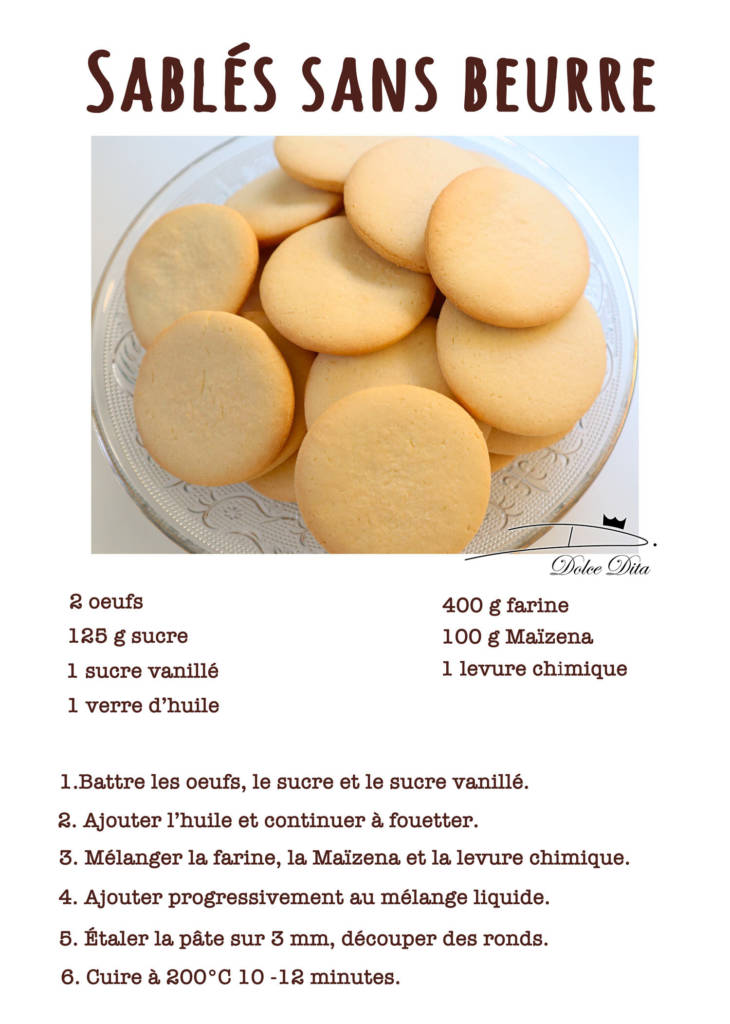 Recette Biscuits sablés sans beurre - Dolce Dita Academy