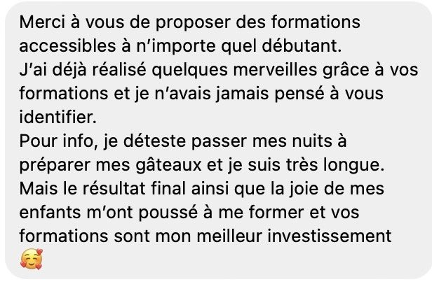 Message d'une élève du Niveau 1